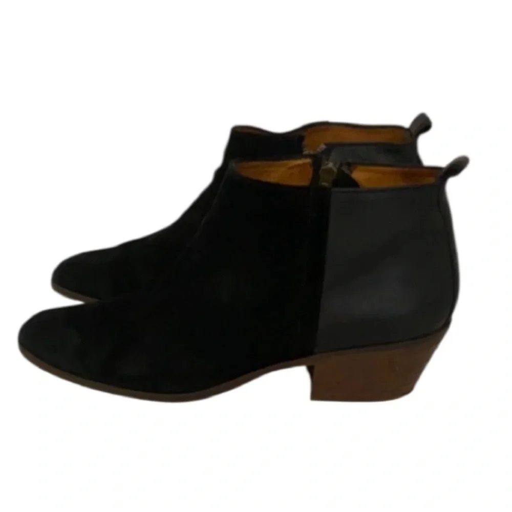 Authentic Madewell black leather & suede designer ankle boots Sz 10